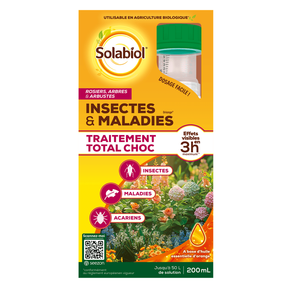 Solabiol traitement insectes & maladies - bidon auto doseur - 100ml - 25l de solution - plantes ornementales sototorn200n