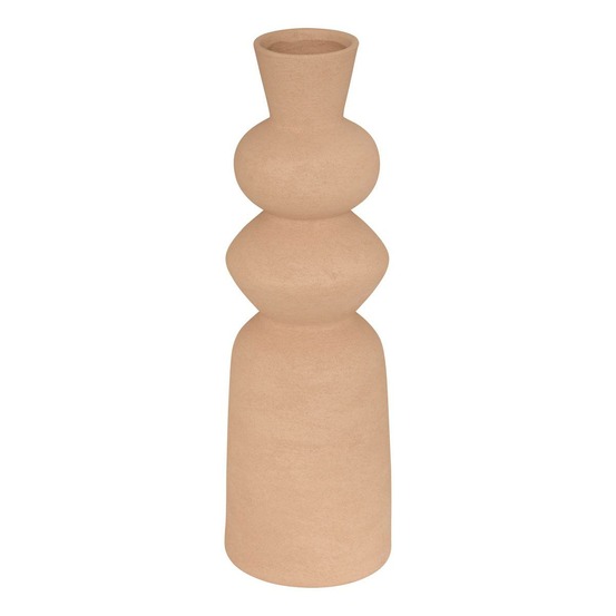 Vase totem ezia 15x15x48cm marron tonka