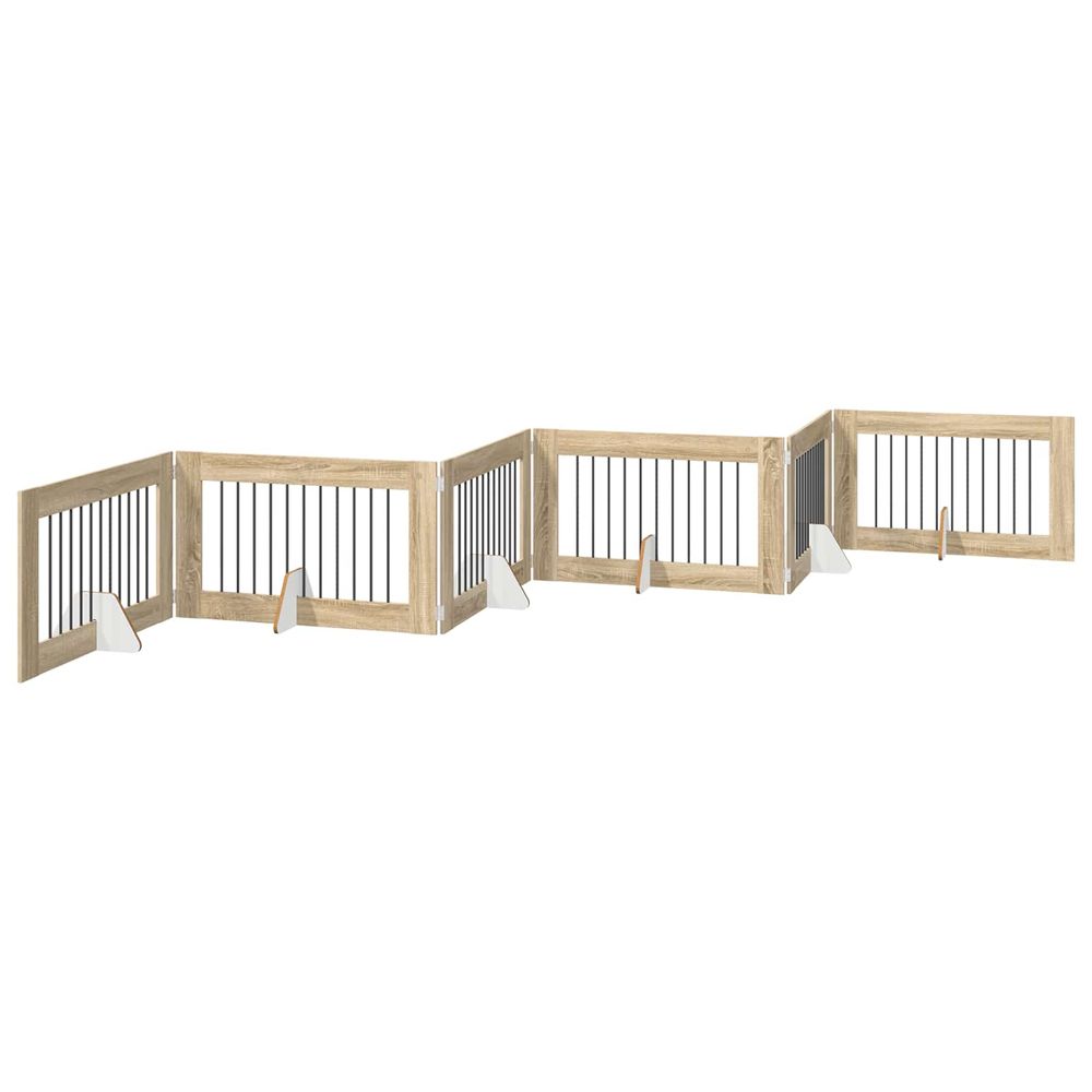Porte de chien pliable avec supports 6 pc chêne sonoma 602 cm