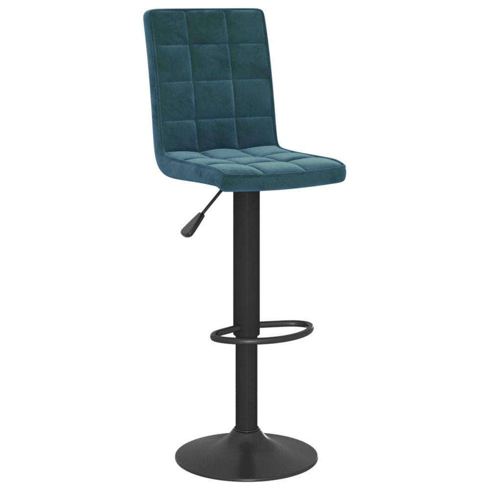 Tabouret de bar bleu velours