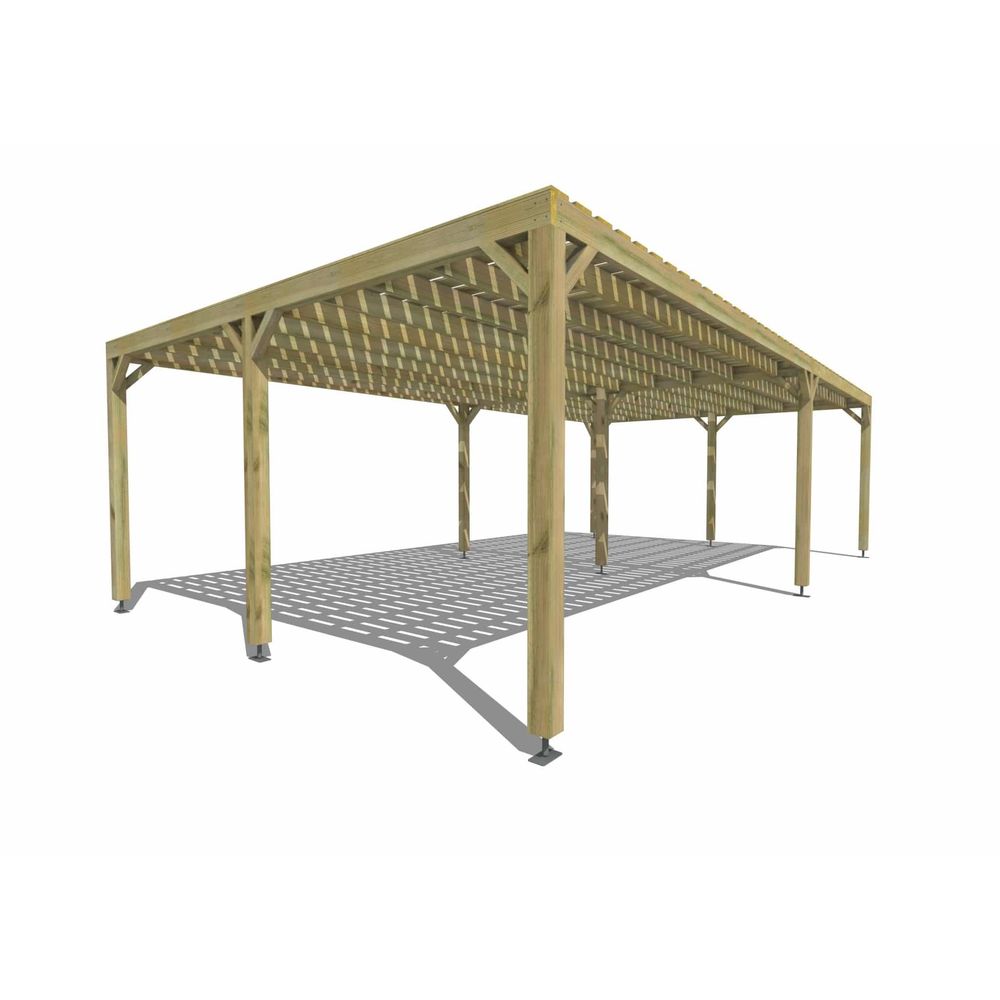 Pergola bois • 9m x 5m • indépendante • sens largeur • platelage bois • livraison comprise