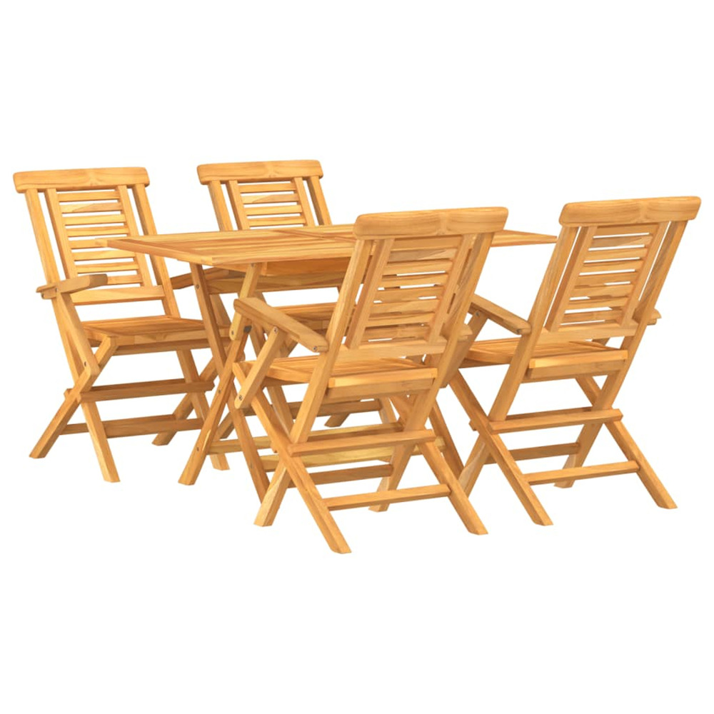 Ensemble à manger de jardin 5 pcs bois de teck massif