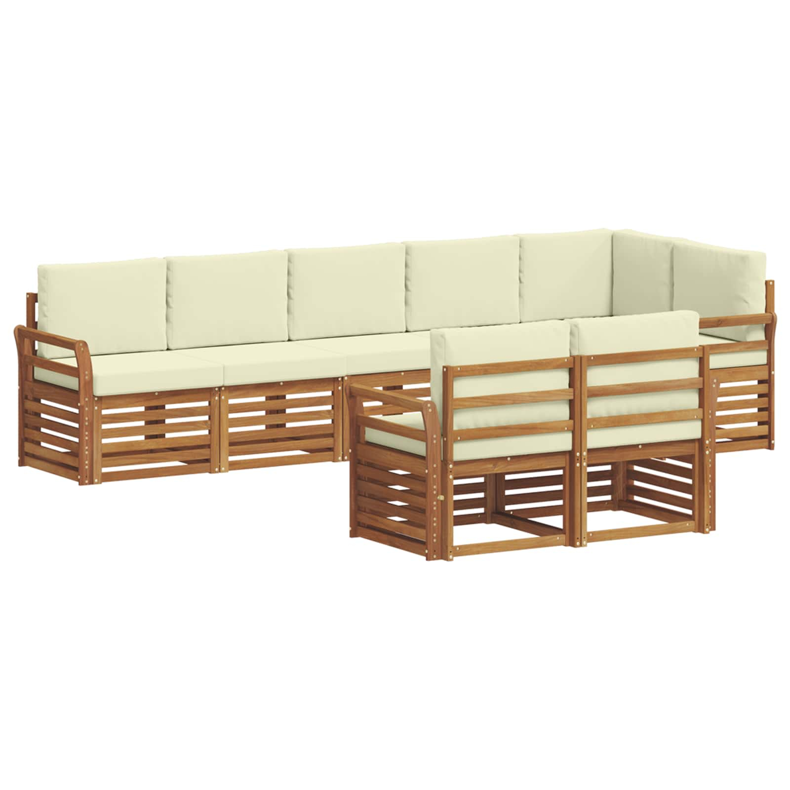 Ensembles de canapés avec coussin 8 pcs naturel et crème