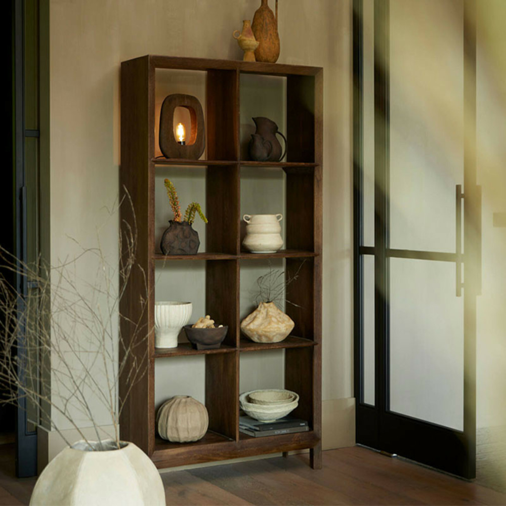 Cabinet ouvert bois brun foncé sondrio 35x190x95cm