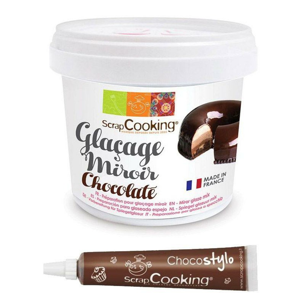 Glaçage miroir chocolaté 220 g + 1 stylo chocolat