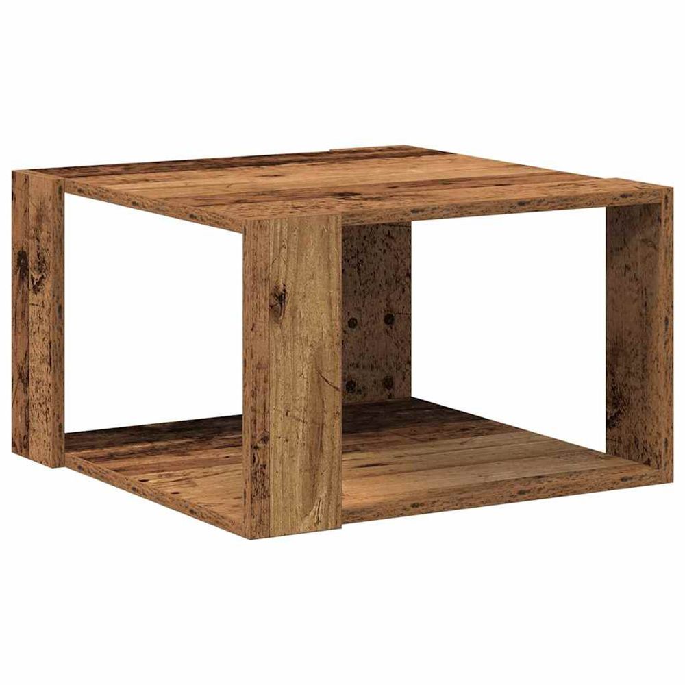 Table basse bois ancien 51,5 x 51,5 x 30 cm bois d'ingénierie