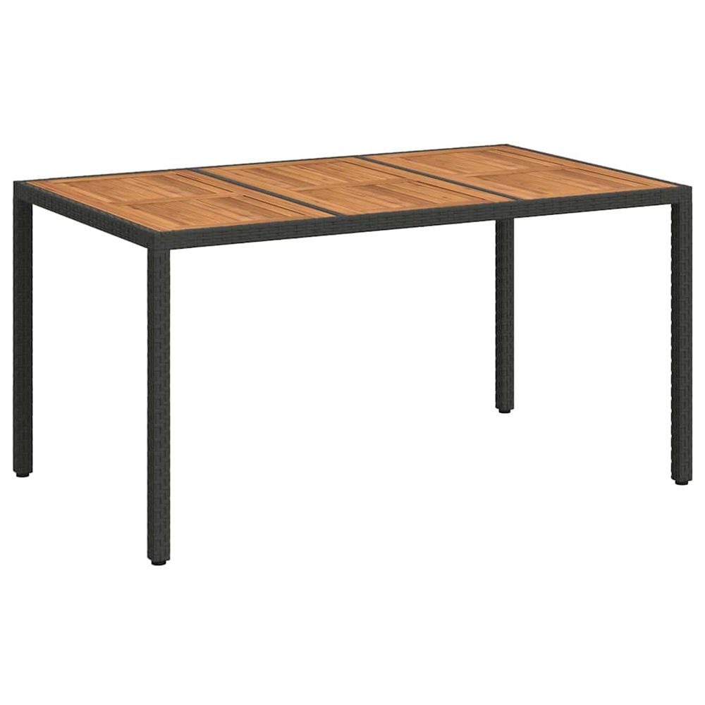 Table de jardin noir 150 x 90 x 75 cm polyrotin