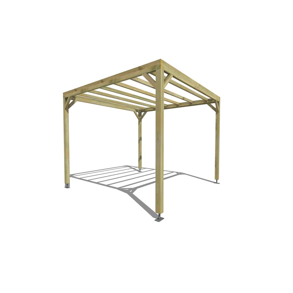 Pergola bois • 3m x 3m • indépendante • sens largeur • livraison comprise