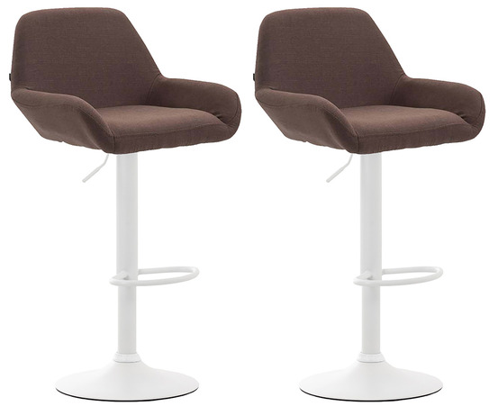 Lot de 2 tabourets de bar braga tissu blanc