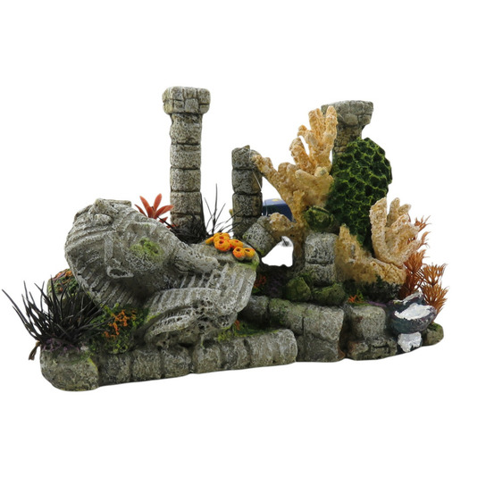 Bois avec cruches décoration aquarium 25 x 13.5 x 14 cm.