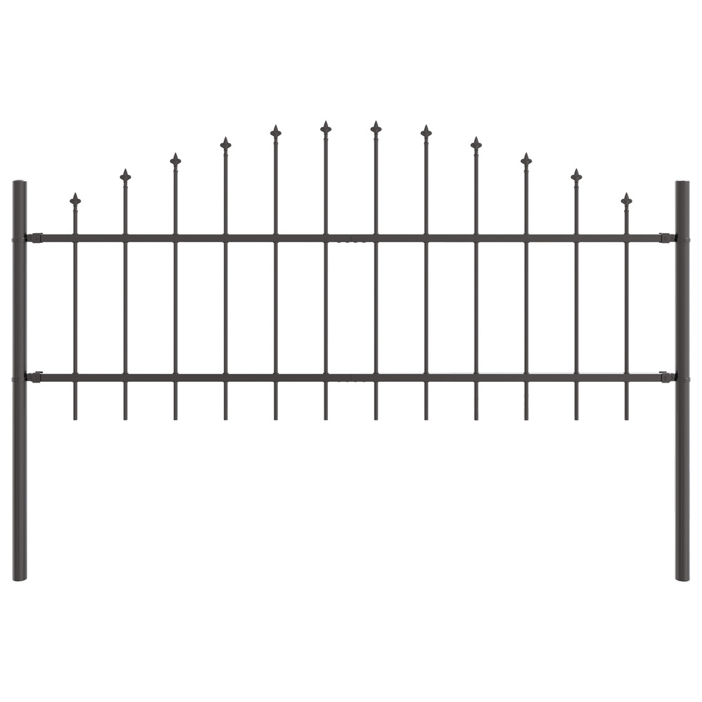 Clôture de jardin arc gris 1,7x0,75 m acier