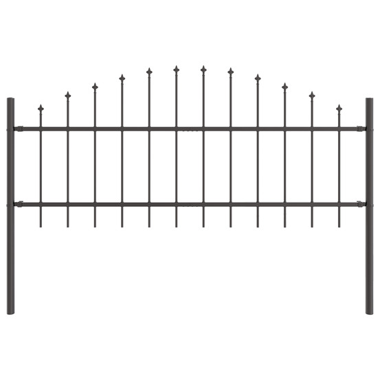 Clôture de jardin arc gris 1,7x0,75 m acier