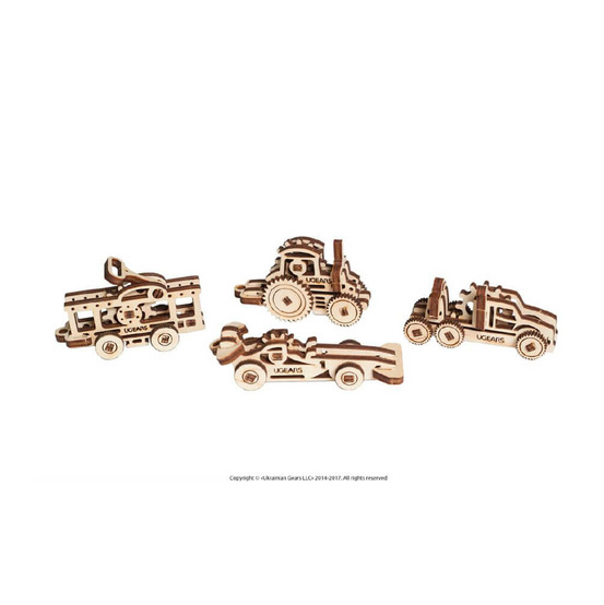 Maquette mécanique ugears set de 4 véhicules