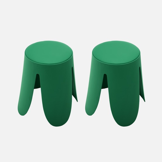 Set de 2 tabourets empilables, simili cuir, niki, ø30 / 44 x h46cm