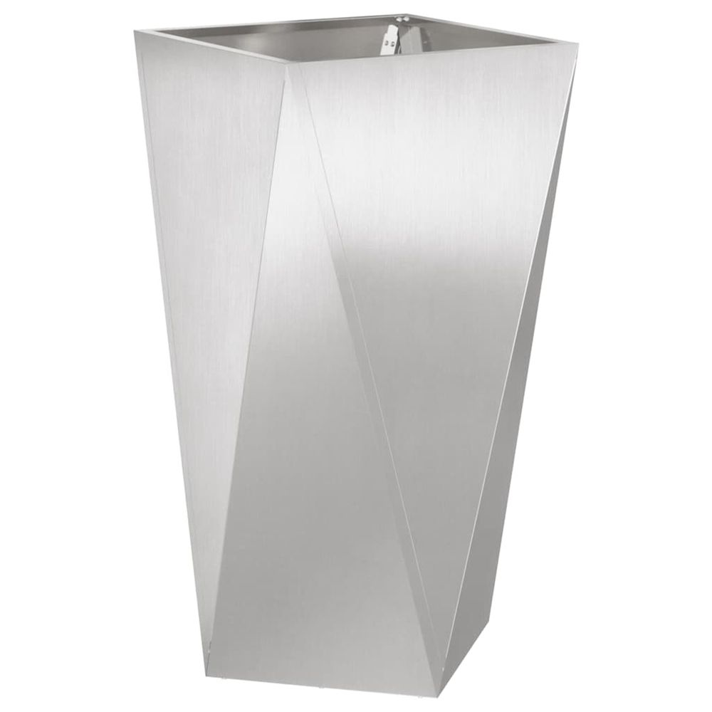 Jardinière d'extérieur argent 40 x 40 x 75 cm acier inoxydable