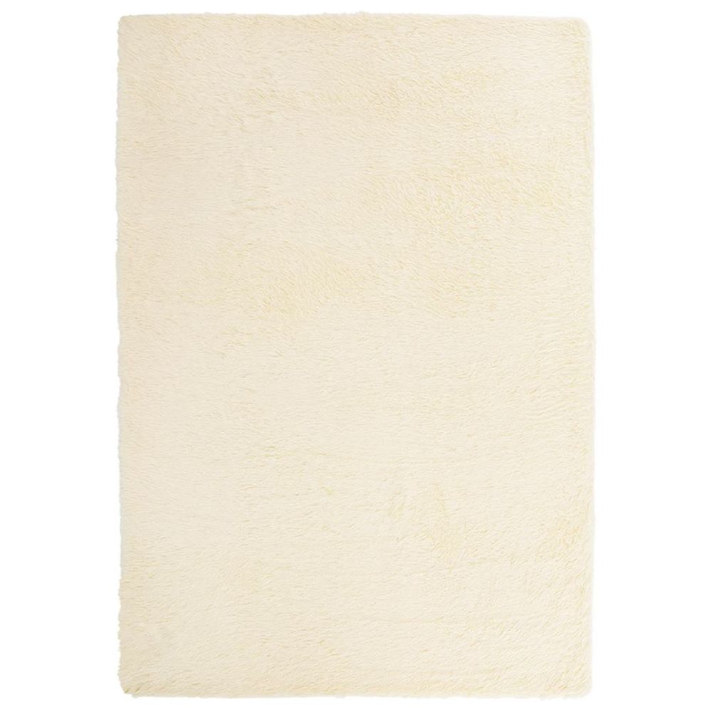 Tapis shaggy à poils longs navarra crème 160x230 cm polyester