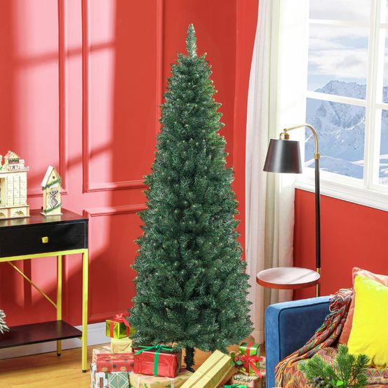 Sapin de noël artificiel en plastique vert longueur 180 cm