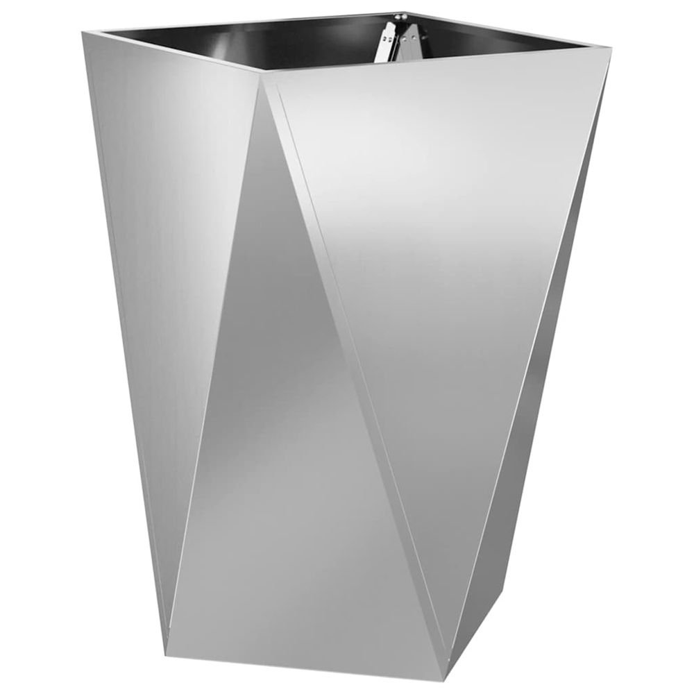 Jardinière d'extérieur argent 50 x 50 x 75 cm acier galvanisé