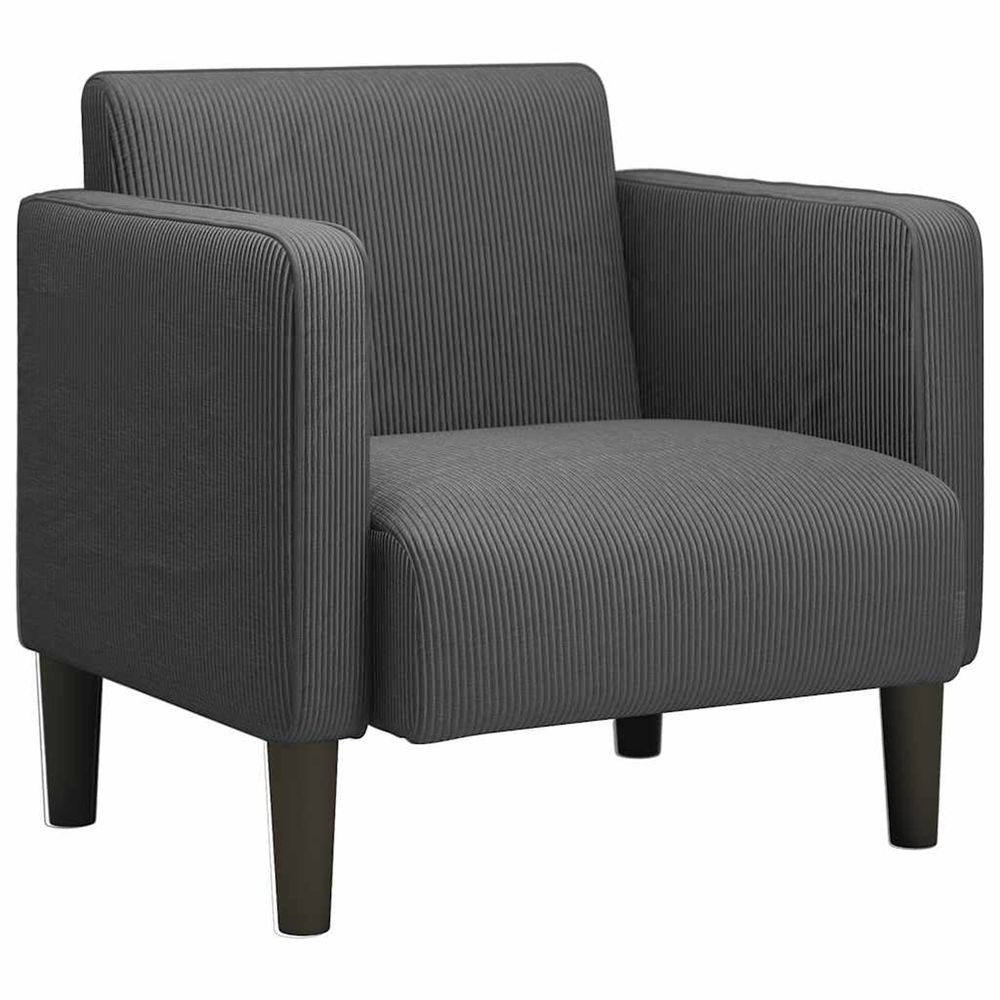 Canapé-chaise accoudoirs gris foncé 54 cm tissu velours côtelé
