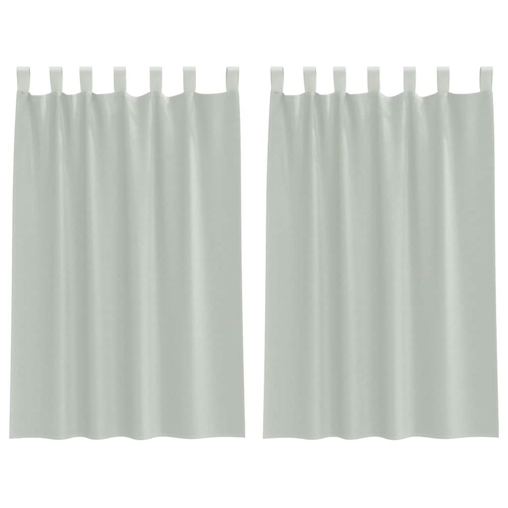 Rideaux en voile avec boucles 2 pcs gris clair 140x175 cm