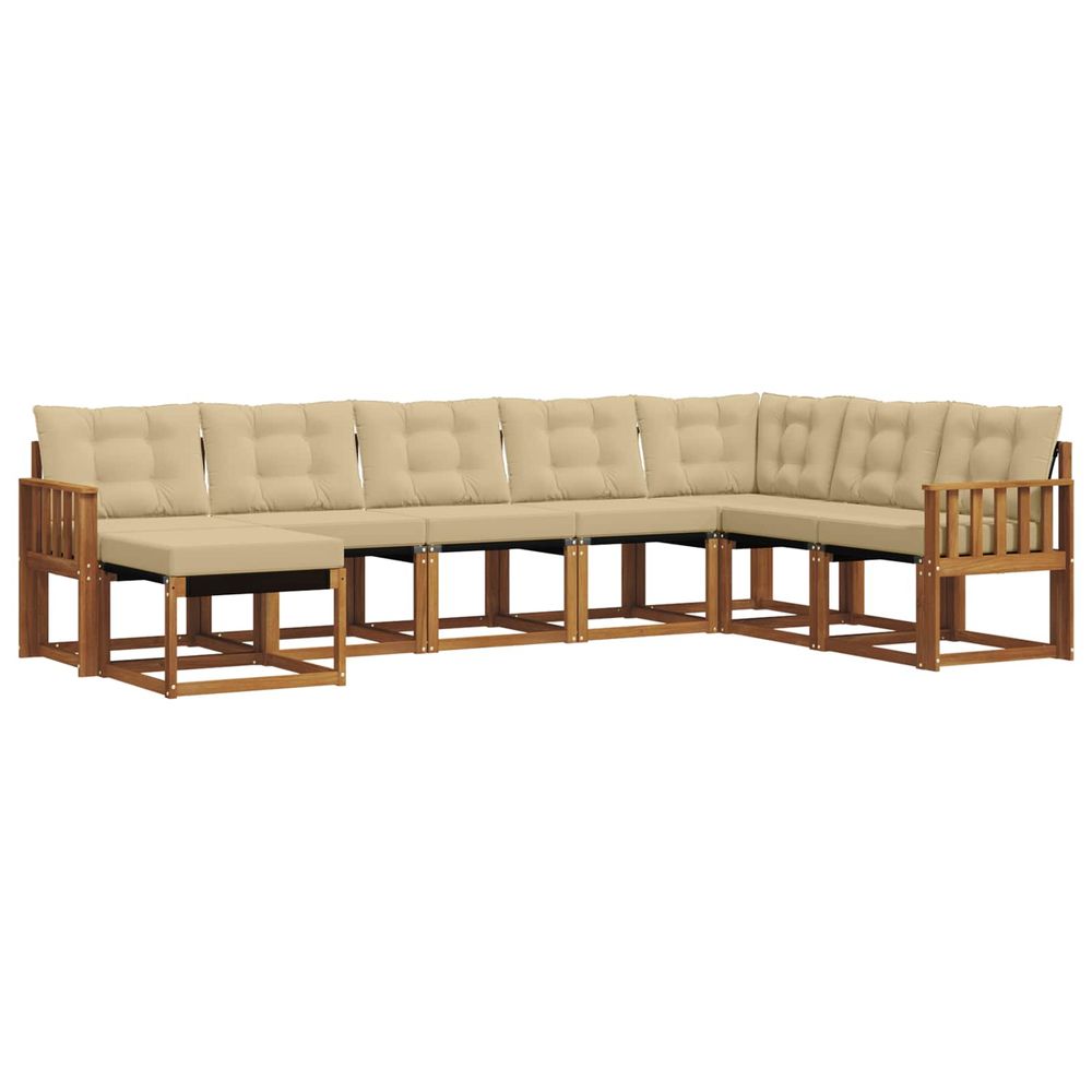 Ensemble de canapés d'extérieur 8 pc naturel et beige