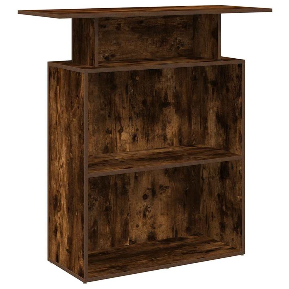 Bureau de réception chêne fumé 100x40x104 cm bois d'ingénierie