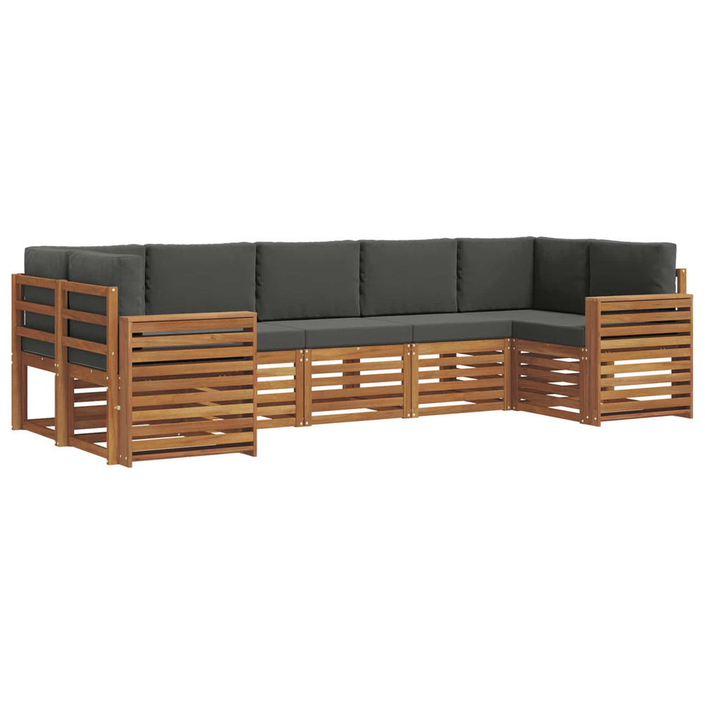 Ensembles de canapés avec coussin 7 pcs naturel et anthracite