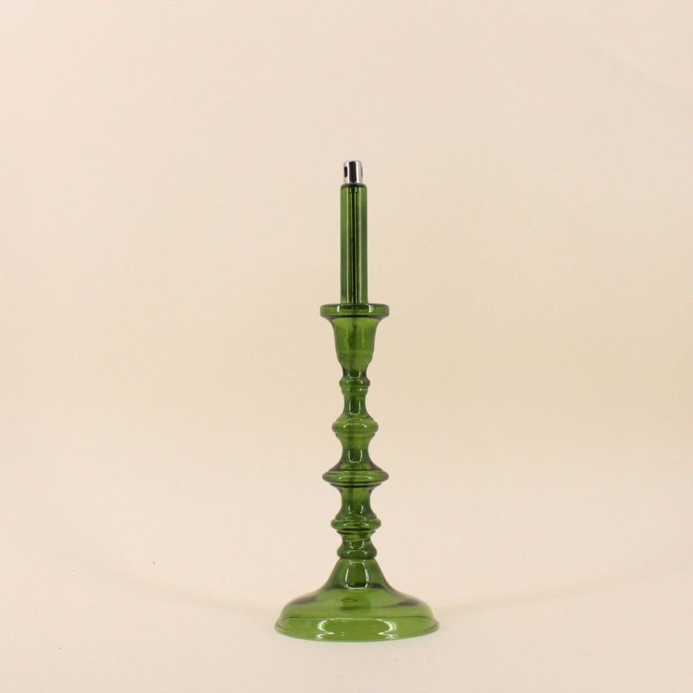 Lampe à huile chandelier en verre soufflé 32cm