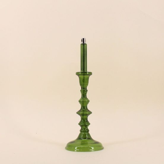 Lampe à huile chandelier en verre soufflé 32cm