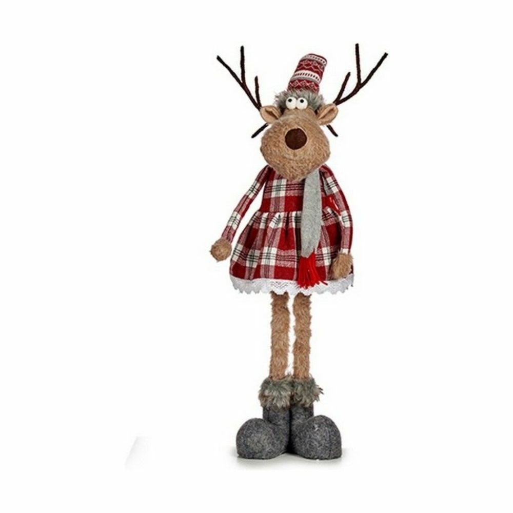Figurine décorative écharpe cerf rouge gris (17 x 78 x 24 cm)