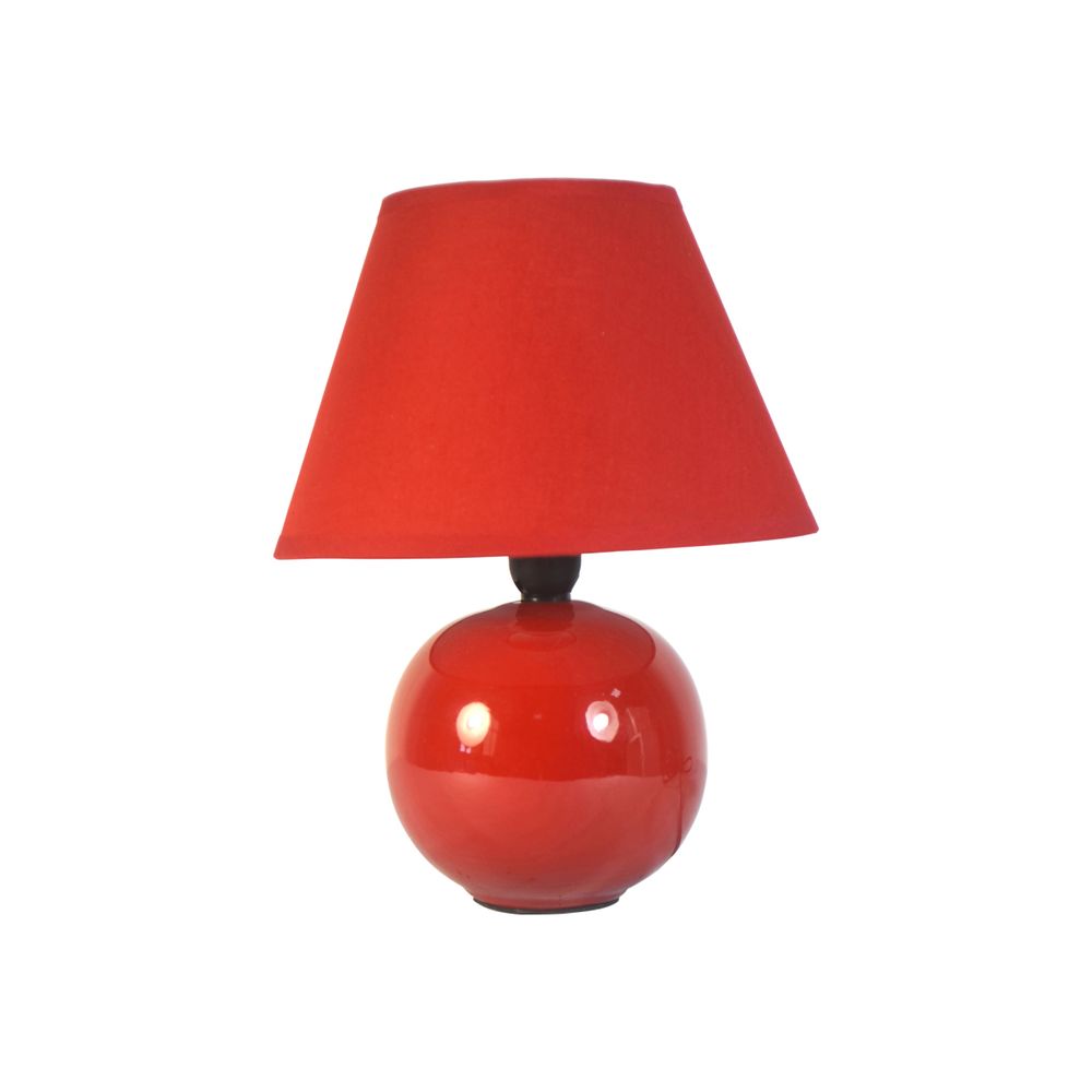 Lampe boule en céramique 24 cm rouge