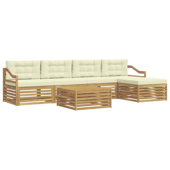 Ensemble de canapés d'extérieur 6 pc blanc et crème polyester