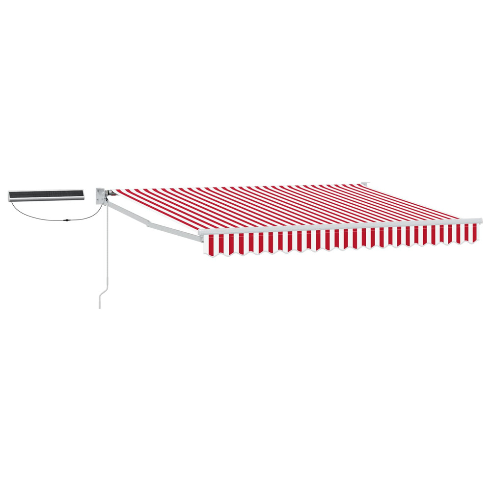 Auvent rétractable électrique rouge et blanc 3 x 2,5 m