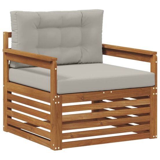 Canapé d’extérieur bois d'acacia massif et polyester