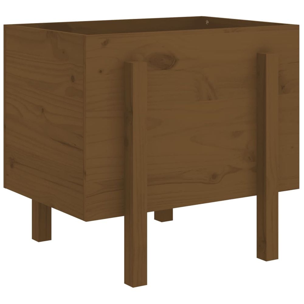 Jardinière d'extérieur marron miel 62x50x57 cm bois massif de pin