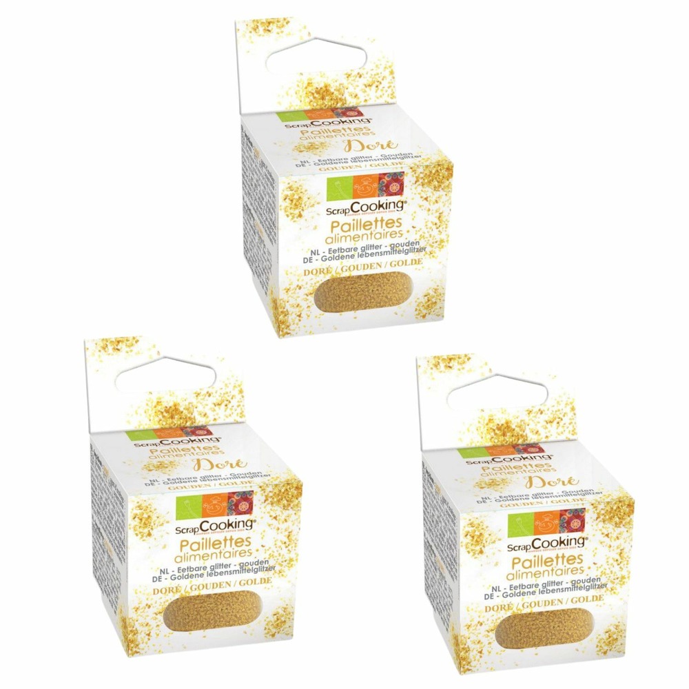 Paillettes alimentaires dorées 15 g