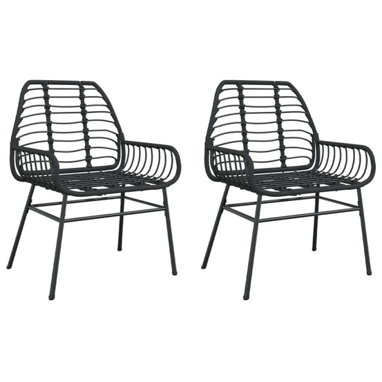 Chaises de jardin lot de 2 noir résine tressée