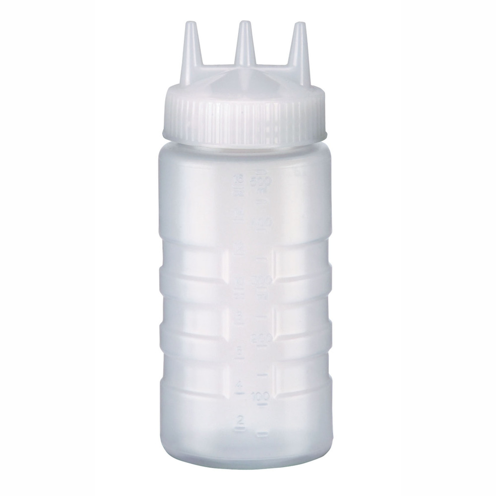 Distributeur à sauce transparent triple 470 à 950 ml - pujadas