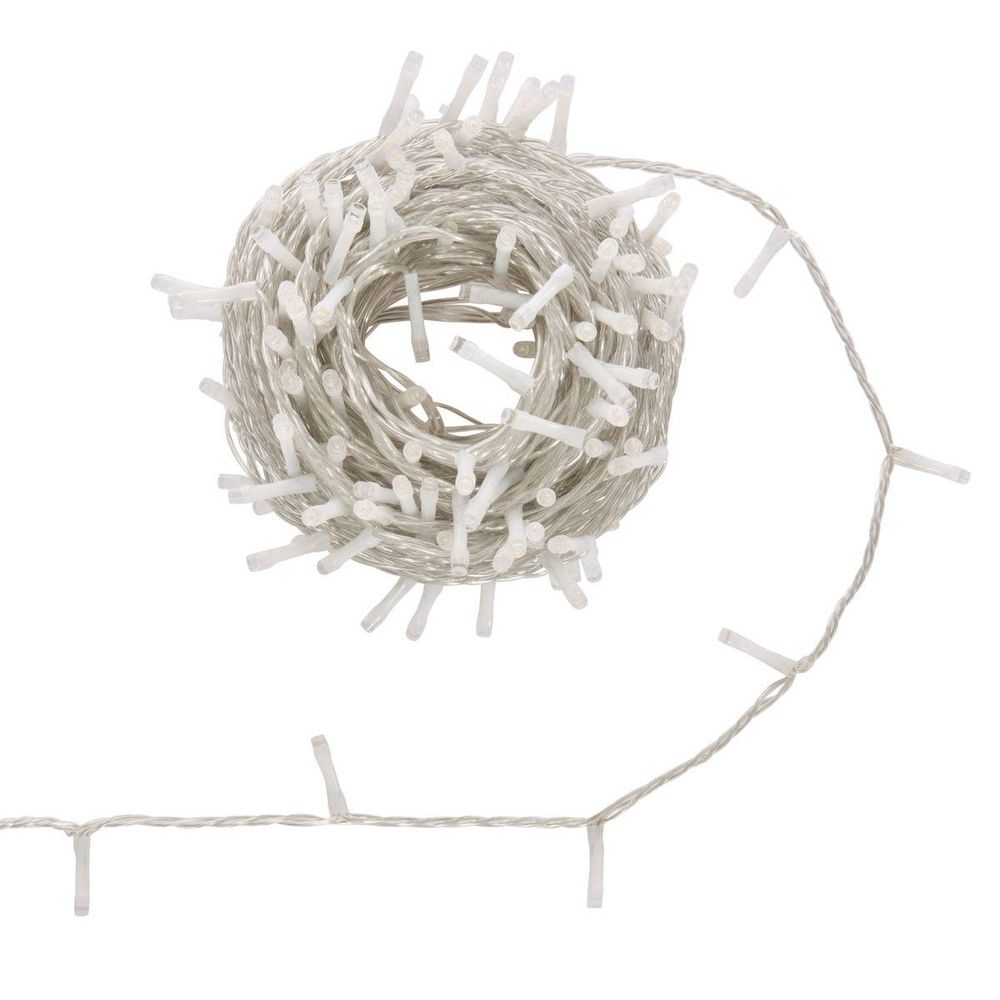 Guirlande lumineuse d'extérieur 15 m 200 led blanc froid et blanc chaud fil transparent 13 fonctions avec minuteur sur secteur