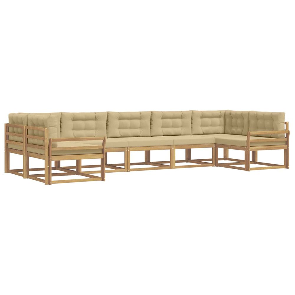 Ensemble de canapés d'extérieur 7 pc blanc et beige