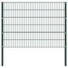 Panneau de clôture avec poteaux fer 1,7 x 1,2 m vert
