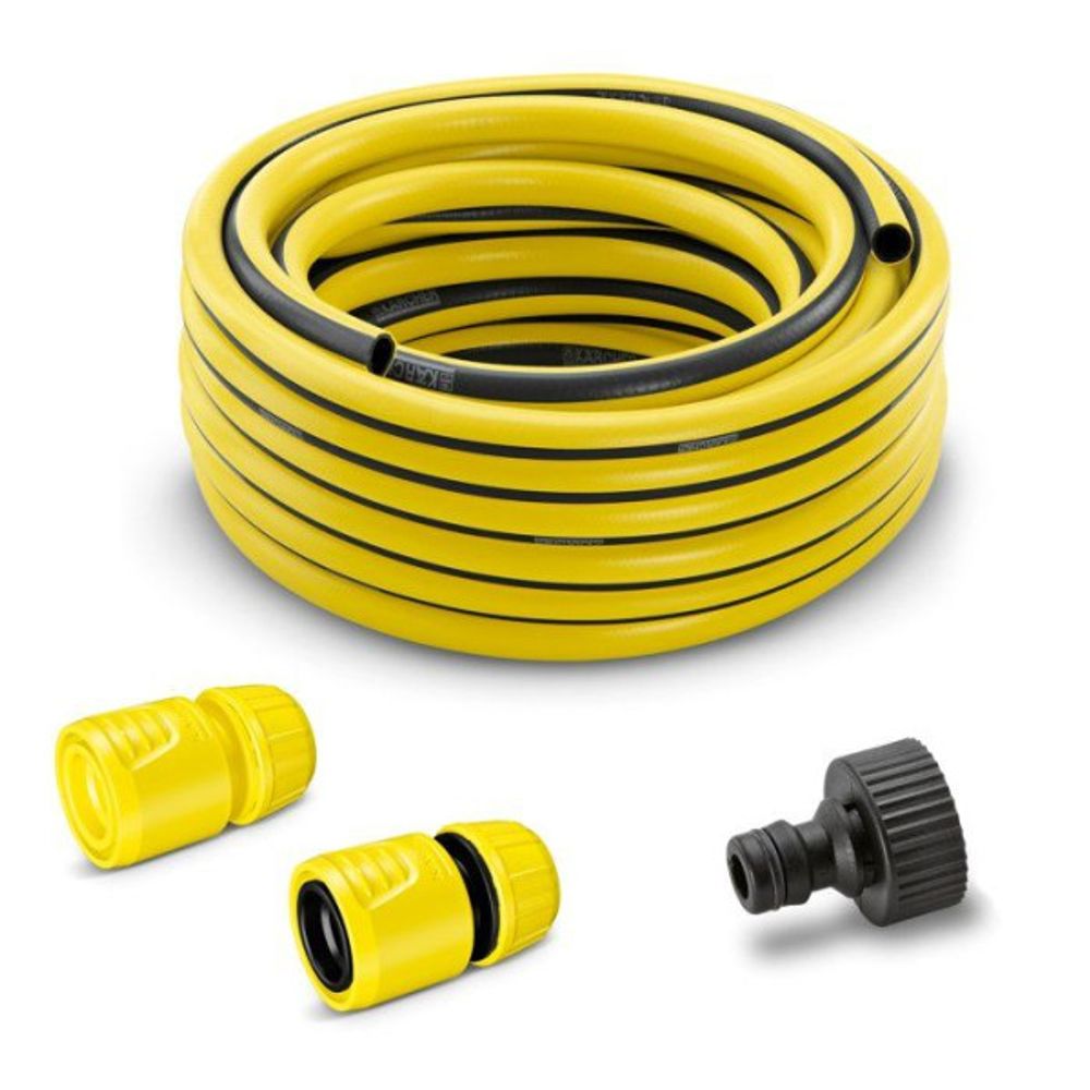 Kit de tuyau pour nettoyeur haute pression karcher - tuyau 10 m + nez de robinet + 2 raccords de tuyau (dont 1 aqua stop)