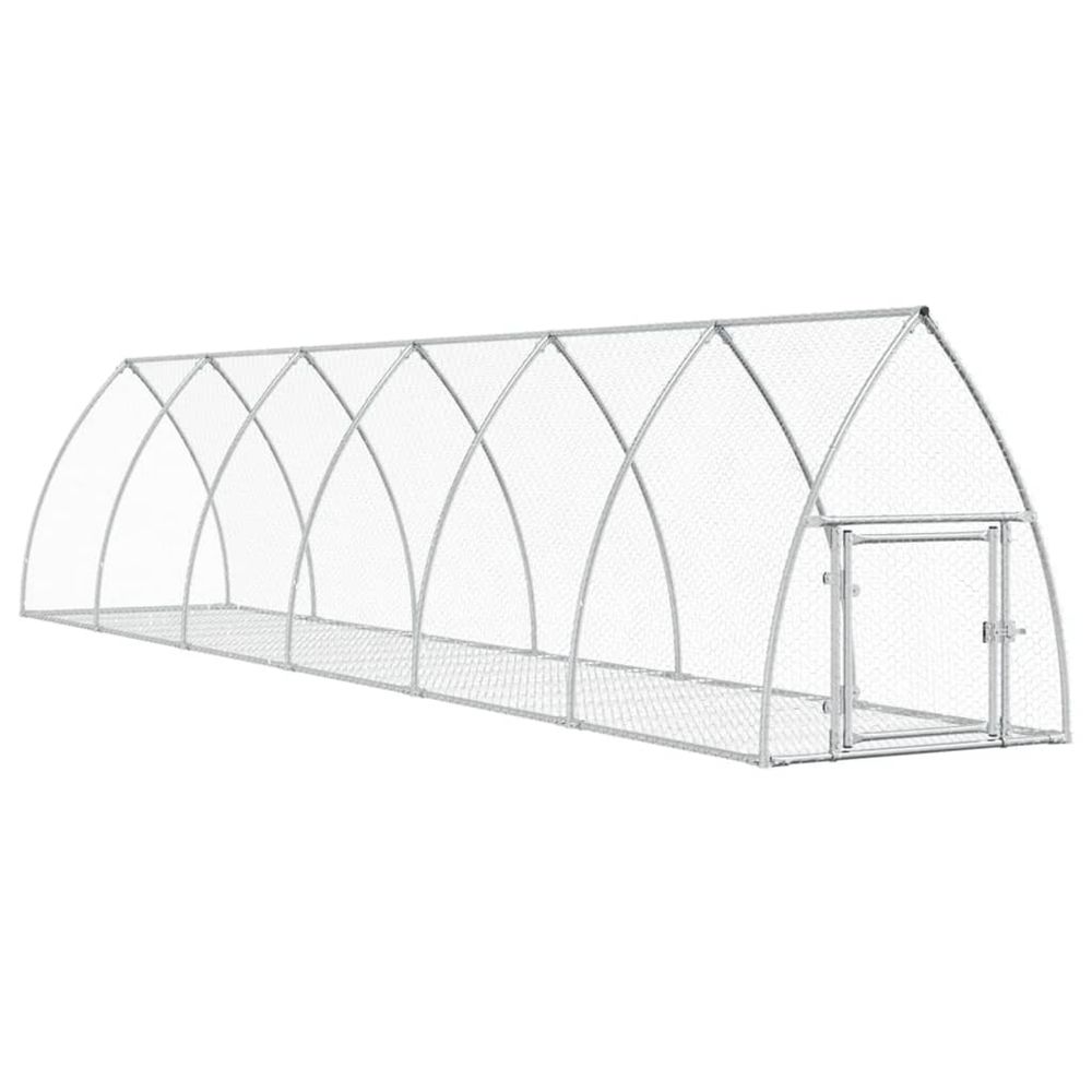 Clapier argenté 105x600x120 cm acier galvanisé
