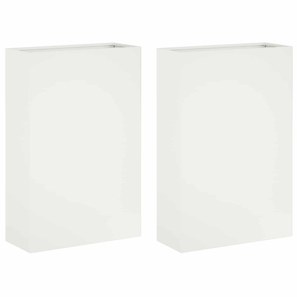 Cache-pot de jardin 2 pc blanc 40 x 20 x 75 cm