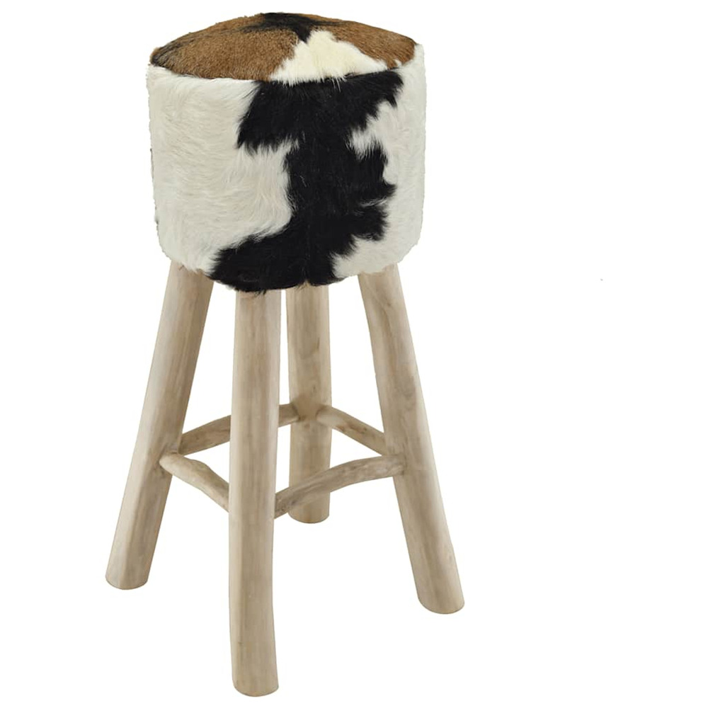 vidaXL Tabouret de bar Cuir véritable et bois