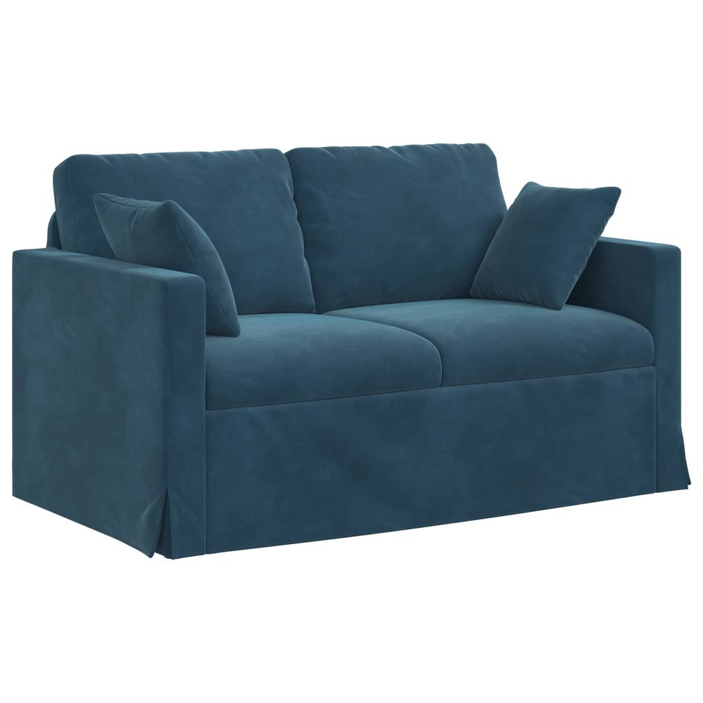 Canapé bleu 138 x 78 x 80 cm velours