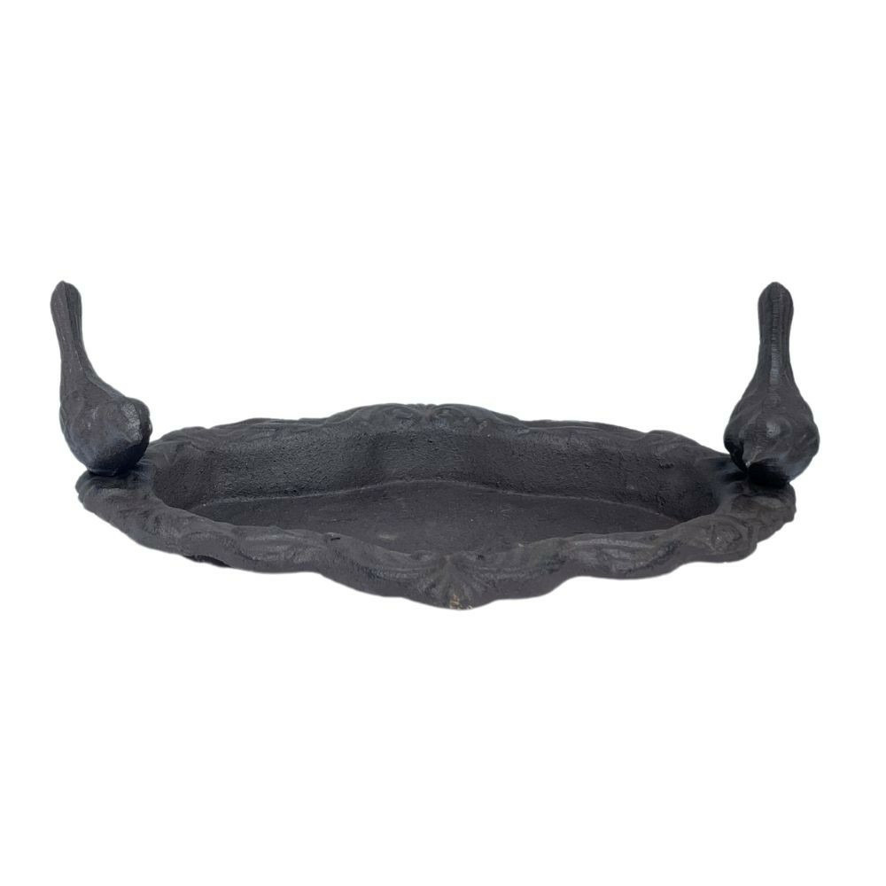 Mangeoire à oiseaux abreuvoir jardin en fonte marron 27.5cm