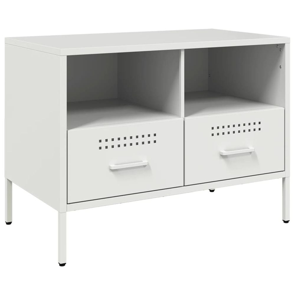 Meuble tv blanc 68x39x50,5 cm acier