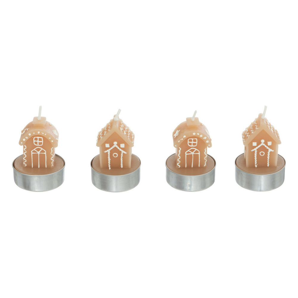 Lot de 4 bougies déco maison pain d'épice