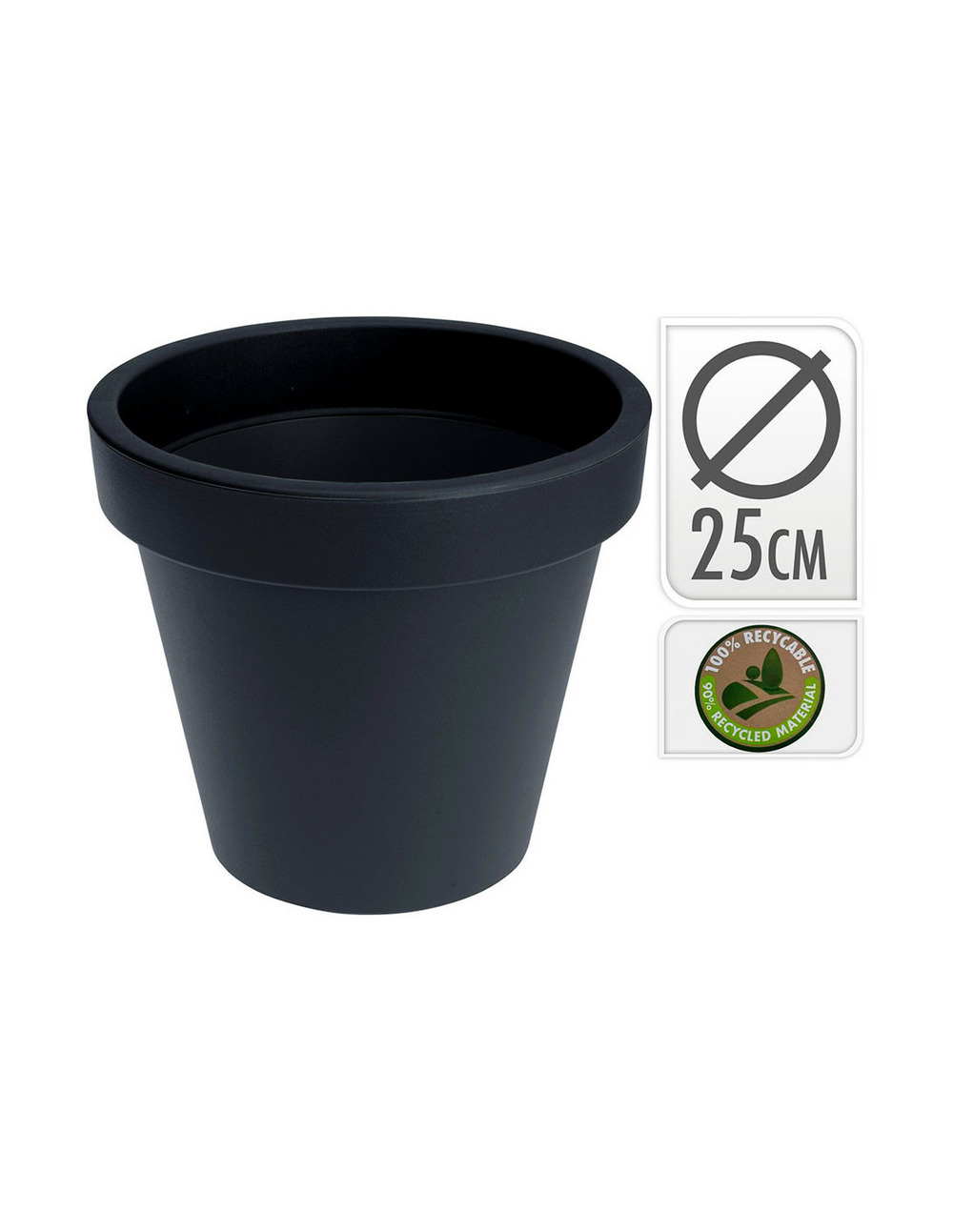 Pot d'injection couleur anthracite ø25x25cm